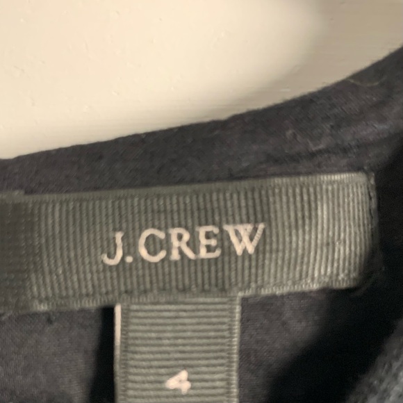 J Crew Shift Dress Eyelet Sz‎ 4 Black Classic Embroidered Flutter Sleeve Preppy - Picture 4 of 15